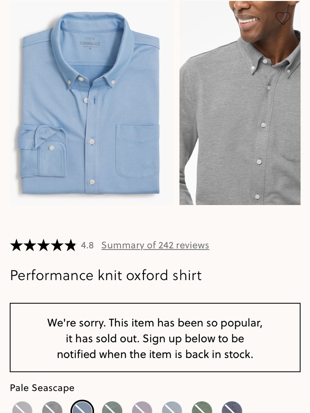 J. Crew Factory Light Blue & Gray Button-Down Oxford Shirt